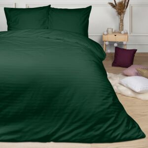 Szatén ágynemű 160x200 zöld sötét csíkos monokróm Cizgili damaszt 137924398 - Ágynemű - ifjúsági és felnőtt