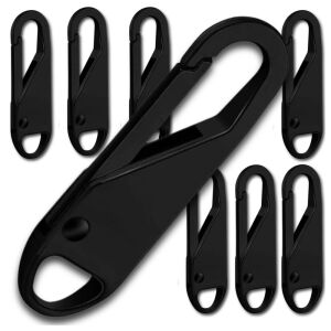 8 db fekete fém cipzáros szett