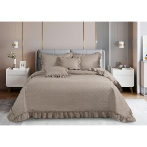 Fodros ágytakaró 240x260 Ruffy taupe fodros ágytakaró glamour dekoratív I2 137924692 - Ágytakaró