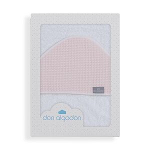 Fürdőköpeny 100x100 Astrid fehér rózsaszín kapucnis törölköző