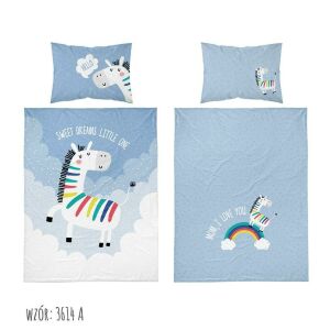 Pamut ágynemű 90x120 Unicorn 3614 Egy kék fehér felhők szivárvány gyermek Gyermek 1