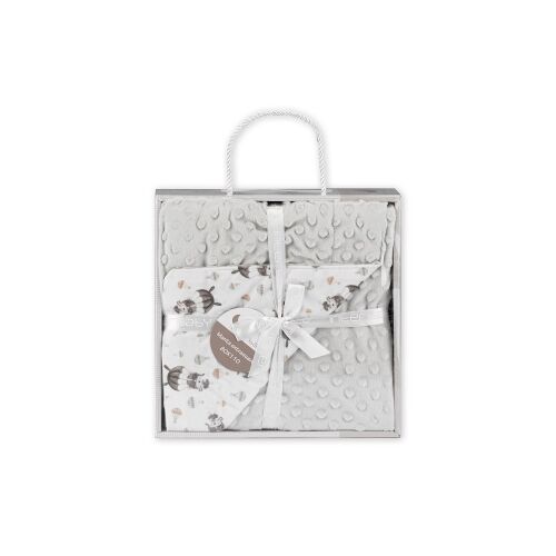 Gyermek takaró 80x110 mackó szürke mikroszálas dombornyomott buborékokkal 137926796