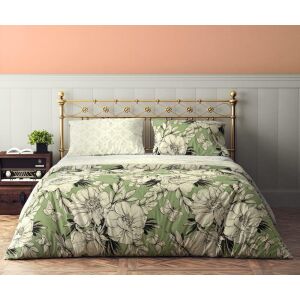 Pamut ágynemű 160x200 Flowery 002 virágok zöld 23 Faro 137926969 - Ágynemű - ifjúsági és felnőtt