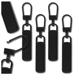 5 db fekete fém cipzáras medál készlet