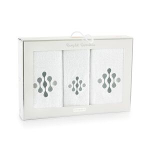 Törülközőkészlet 3 cseppes dobozban White-k11-500 törölköző 30x50 50x100 70x140 Zwoltex 137927508 - Zwoltex