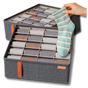 24 Rekeszes Fehérnemű Tároló Szervező - Fiókrendszerező, Szürke
