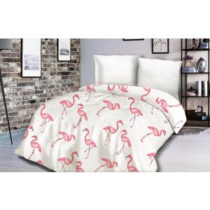 Szatén ágynemű 200x220 Flamingos fehér-rózsaszín Exclusive 137928073 - Ágynemű - ifjúsági és felnőtt