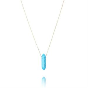 Nyaklánc Hegyi kristály rozsdamentes acélból, 14 karátos arannyal bevonva, NST1578