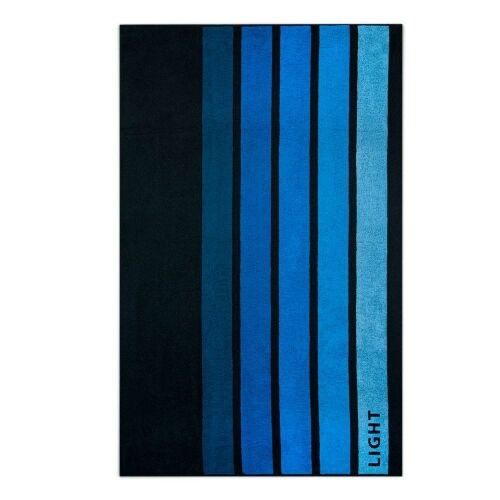 Strandtörölköző 100x160 Világos sötétkék tarka csíkos pamut frottír strand 2 Zwoltex 137929219