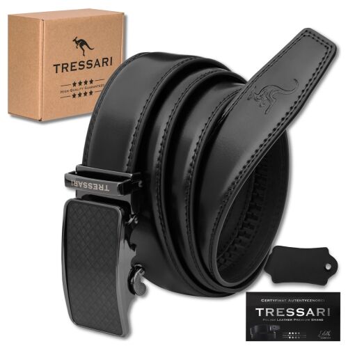 Férfi automata öv természetes bőrből fekete 115 cm 137929390