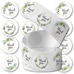 Rusztikus növényi matricák tekercsen 500 db barkácsolás! Köszönjük