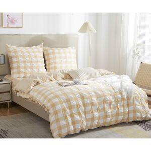 Mikroszálas ágynemű 140x200 Creasy cream check ránc I24 137930730 - Ágynemű - ifjúsági és felnőtt