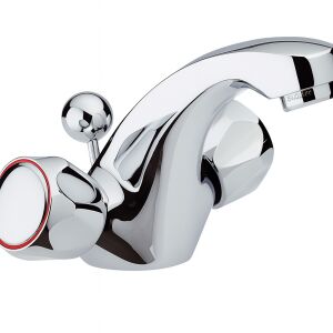 Remer Rubinetterie Classic 13Y Waschtischmischer, Einhebelmischer, Ablaufgarnitur, Keramikkartusche, Chrom glänzend, Messing