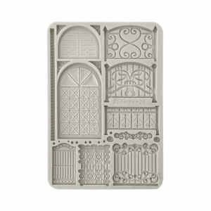 Szilikon A5 Kerítés és Ajtó Öntőforma Gipszhez, Gyantához vagy Agyaghoz - Stamperia