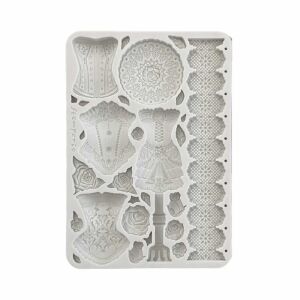 Szilikon A5 forma - Old Lace próbababák és fűzők sütéshez és kézműveskedéshez - Stamperia