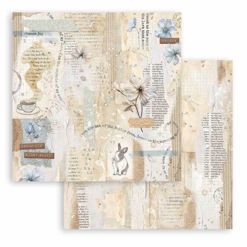 Create Happiness Secret Diary nyuszi scrapbook papír, virágos és nyuszis design - Dekorációs kellék