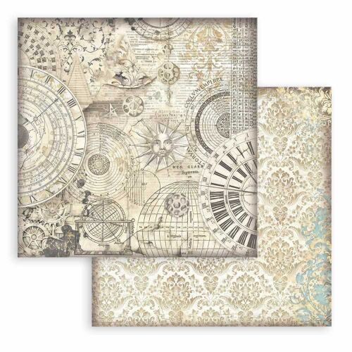 Sir Vagabond in Fantasy World okker mintás scrapbook papír, kétoldalas, 190gsm, vintage design