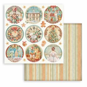 Scrapbooking kétoldalas papír - The Nutcracker rounds