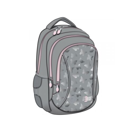 St.Right Szürke Pillangós BP26 Iskolatáska - Háromrekeszes kivitel
