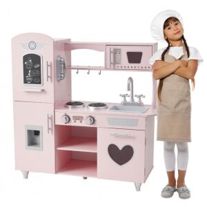 Fa kiskonyha berendezésekkel szivecskés PINK