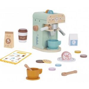 Zestaw zabawek do ekspresu do kawy z drewna Tooky Toy w pastelowych kolorach dla dzieci - Moni