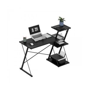 Leader 3.5 Fekete Összecsukható Íróasztal - 3 Polcos, 116cm
