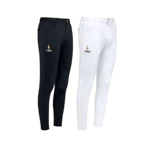 Cavalleria Toscana CT x FISE férfi lovaglónadrág, fekete és fehér