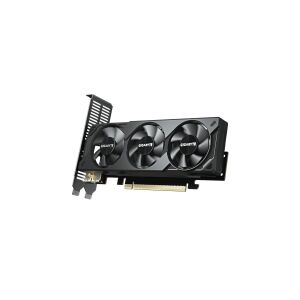 GIGABYTE GeForce RTX 5050 OC Low Profile 8G graphics card, angled view - Gigabyte Graphics Card
