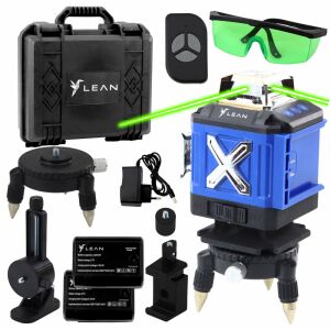 LEAN 4D Lézeres Szintező - 16 vonal, Zöld lézer, Komplett készlet