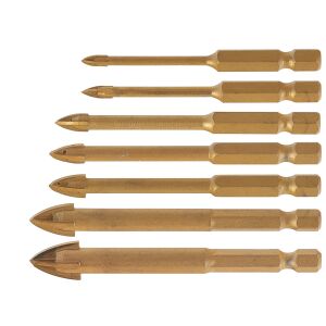 Geko HEX Üveg/Kerámia Fúrókészlet - 8db (3-12mm) 137966801 - Geko Fúrószár