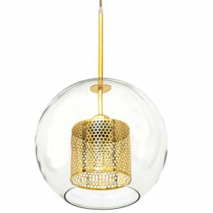 Sklenená prívesková lampa zlatá loftová APP555-1CP 25cm 137970527 - Lampy&osvetlenie