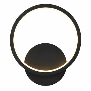 Modern fekete LED kör fali lámpa fehér alapon. - Fali lámpa