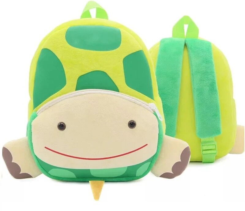 Plecak przedszkolny dla przedszkolaków WePro Store, wzór żółwia, plusz, 26x24x10