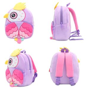 Kindergartenrucksack für Vorschulkinder WePro Store, Papageienmodell, Plüsch, 26x24x10