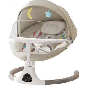 WePro Store Elektrische Babyschaukel mit Bluetooth, Fernbedienung, waschbarer Matratze, Spielzeug, Moskitonetz und abnehmbarem Tablett, ideal für 0–12 Monate