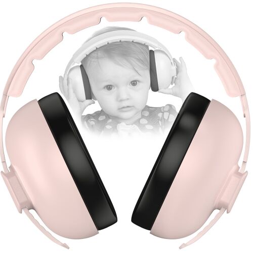 Casti Antifonice Pentru Bebelusi si Copii 3-48 luni WePro Store, Clasica Superioara, Model Ajustabil, Protectie Auditiva in medii Zgomotoase, Anulare a Zgomotului la 25dB, Roz