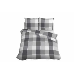 Home Szatén Ágyneműgarnitúra - 220x200 cm, Fehér-Szürke Kockás 137980145 - Ágynemű - ifjúsági és felnőtt