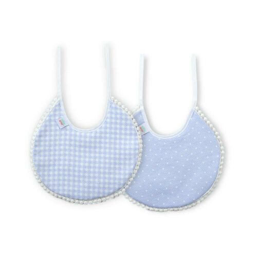 Interbaby Kék Pamut Előke Szett - 2 db, Kockás és Pöttyös 137980268