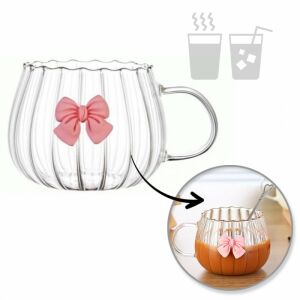 Barázdás Tulipán Csésze Masnival - 350ml, Kávés/Teás Bögre