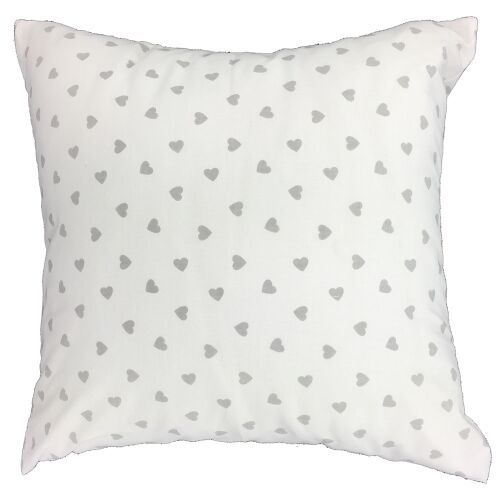 Pamut Párnahuzat 70x80 cm - Fehér/Szürke Szív Mintás 137981811