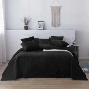 Moxie - Fekete Velúr Steppelt Ágytakaró - 240x220 cm 137981812 - Ágytakaró