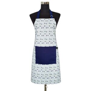 Pamut Konyhai Kötény - 75x60 cm, Nyílszürke/Sötétkék Nyíl Minta