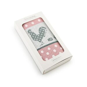 Zwoltex Rózsaszín Kakasos Konyharuha - 50x70 cm, Ajándékdobozban