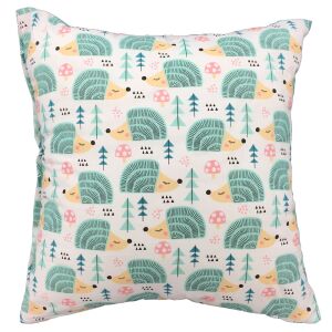 Sündisznós Pamut Párnahuzat - 40x40 cm, Fehér/Pisztácia 137983124 - Dekoráció