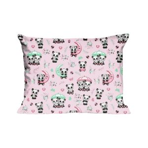 Panda Rózsaszín Pamut Párnahuzat Gyerekeknek - 40x40 cm 137983604 - Dekoráció