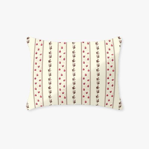 Pamut Párnahuzat Virágos - 40x40 cm, Krém-Piros 137983847