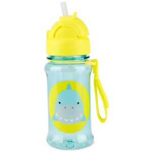 Skip Hop Zoo Hai Tritan Trinkflasche mit Strohhalm, 355ml, BPA-freie Kinderwasserflasche - Lebensmittel- und Getränkebehälter für Kinder