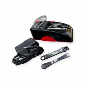 Horns Bee elektromos cigarettatöltő gép, piros és fekete, hálózati adapterrel és tisztító eszközökkel - Dohányzás kiegészítő