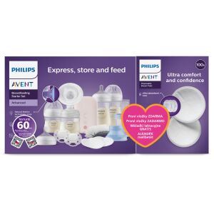 Комплект електрическа помпа за кърма Philips AVENT SCD340/31 с безплатни подложки за кърмене, пълен стартов комплект за кърмене - Бебе & Малко дете