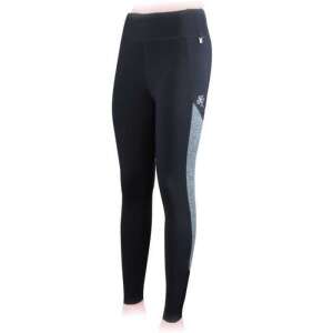 Kingsland Karina női lovas leggings, fekete szürke oldalsó panelekkel, lélegző és gyorsan száradó - Lovaglónadrág